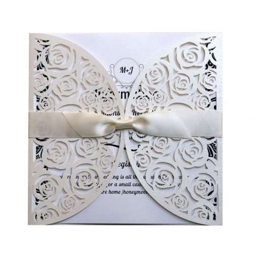 Invitation Card Ivory Tint Color Laser Card Greeting Card Holder Wholesale